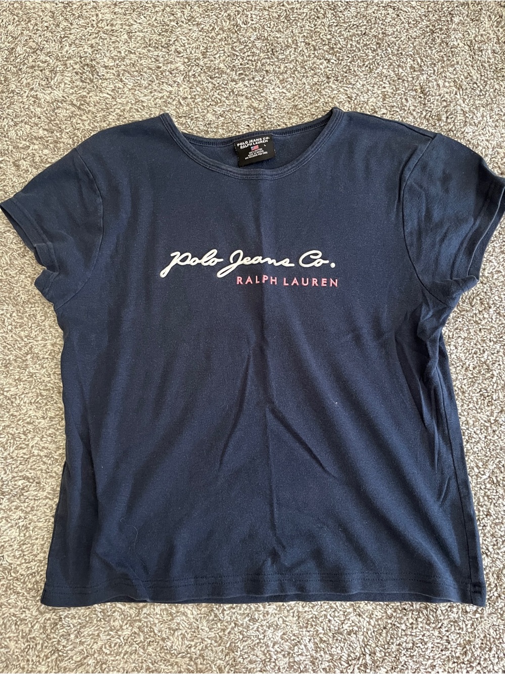 Polo Jeans Co. Ralph Lauren Vintage Blue Bold Logo Tee